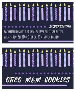 Festliche Etiketten für die Cookies Backmischung im Glas