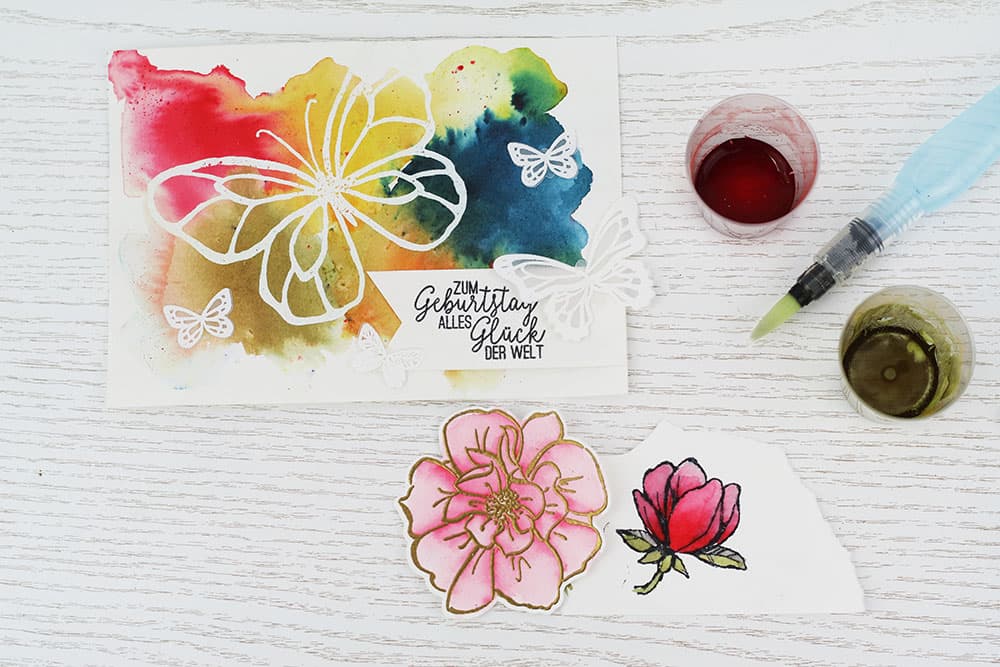 brusho embossen vorher nachher