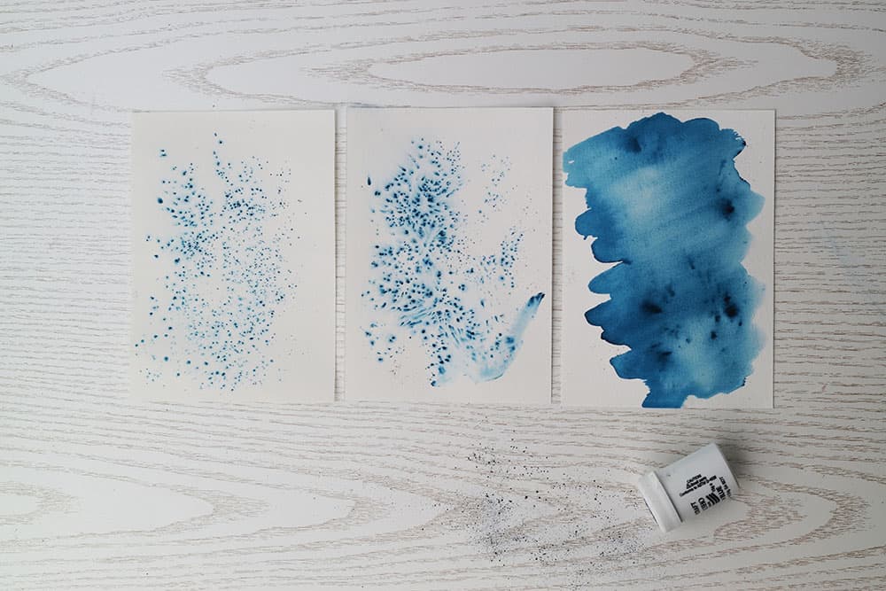 brusho viel bis wenig wasser