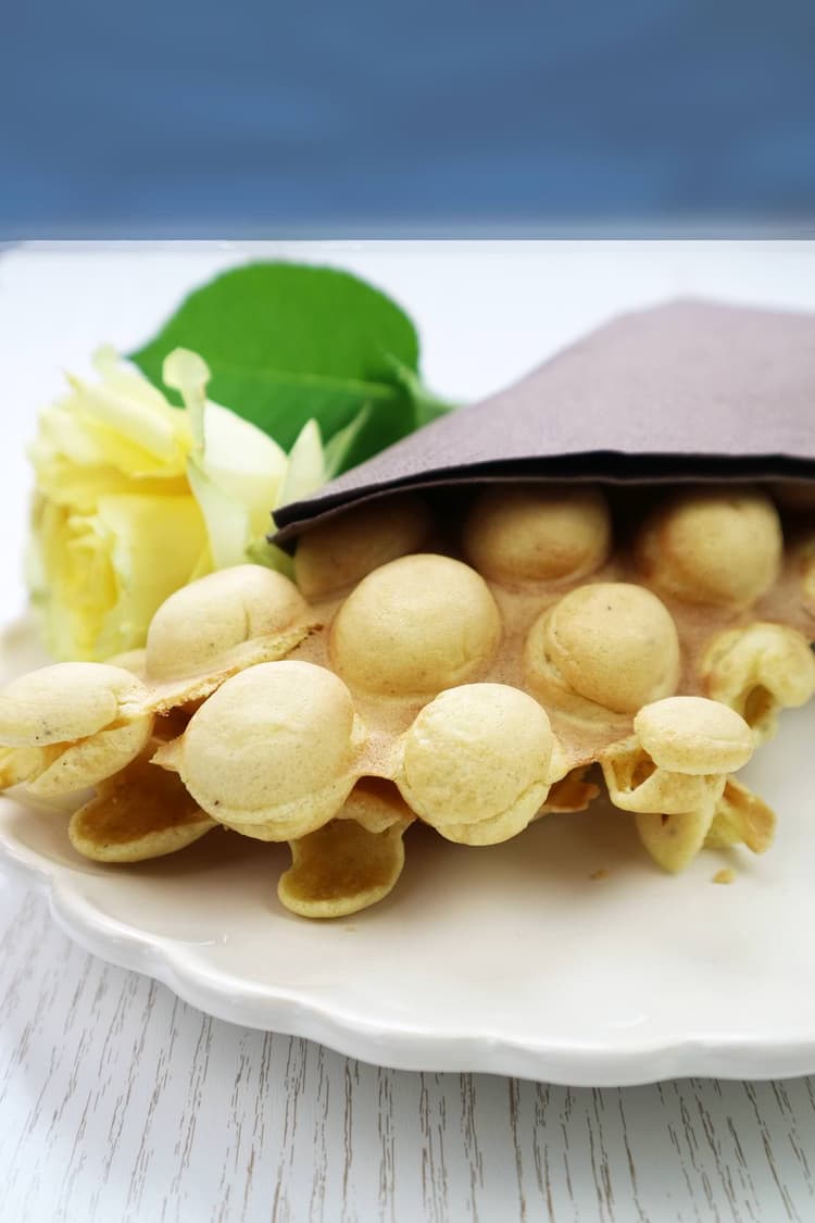 Bubble Waffles pur als Blume