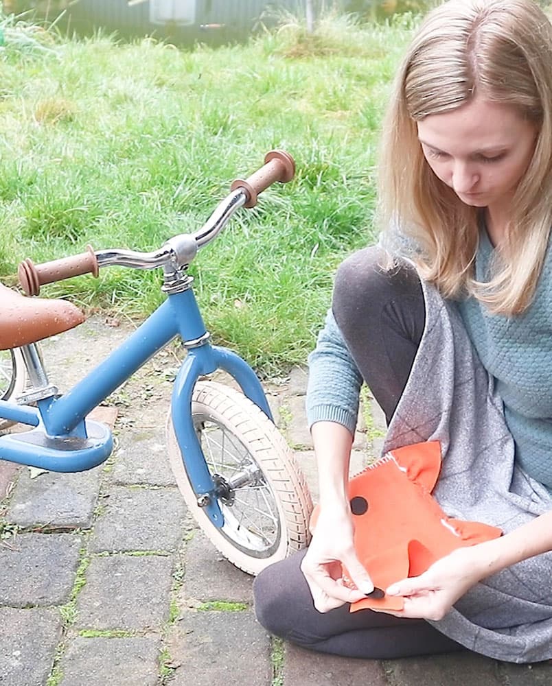 Fahrradtasche Nähanleitung Klett anbringen 2