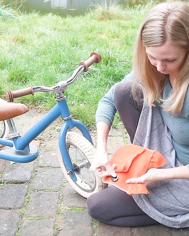 Fahrradtasche Nähanleitung Klett anbringen
