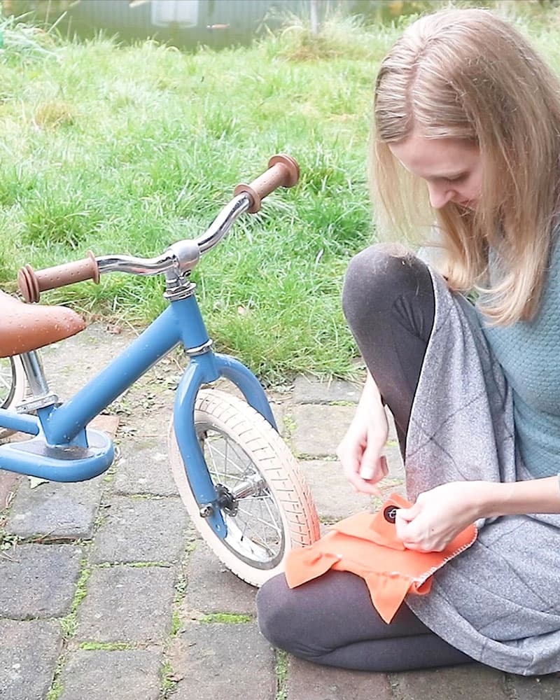 Fahrradtasche Nähanleitung Klett annähen