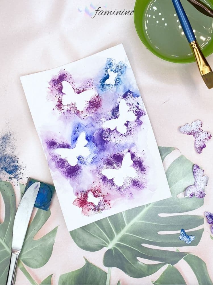 tusche puder brusho schmetterlinge