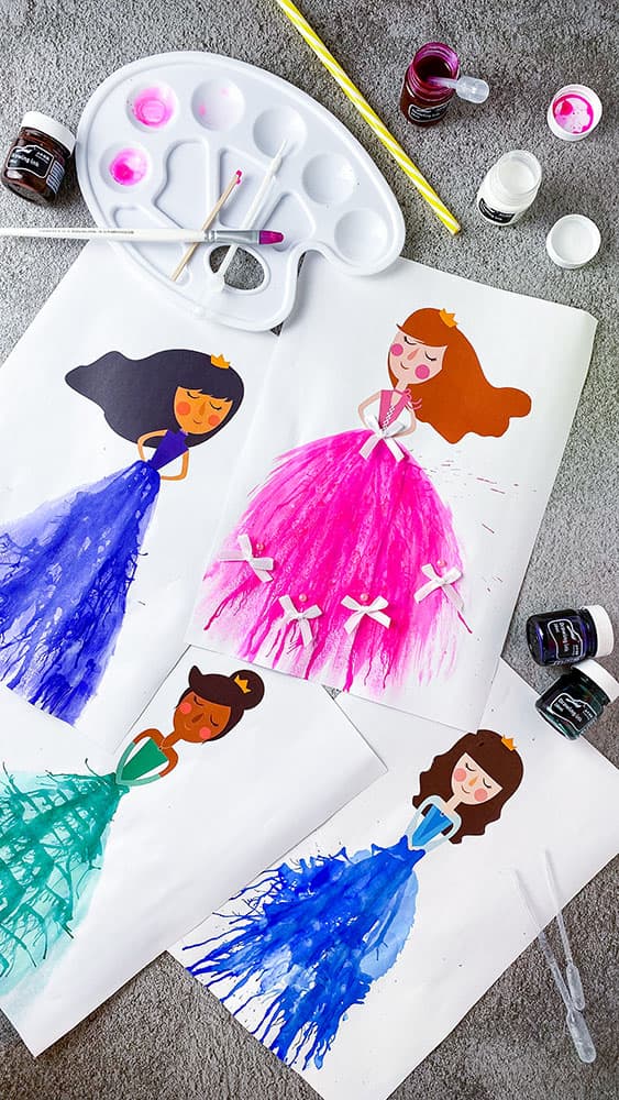 tusche pustebild prinzessin