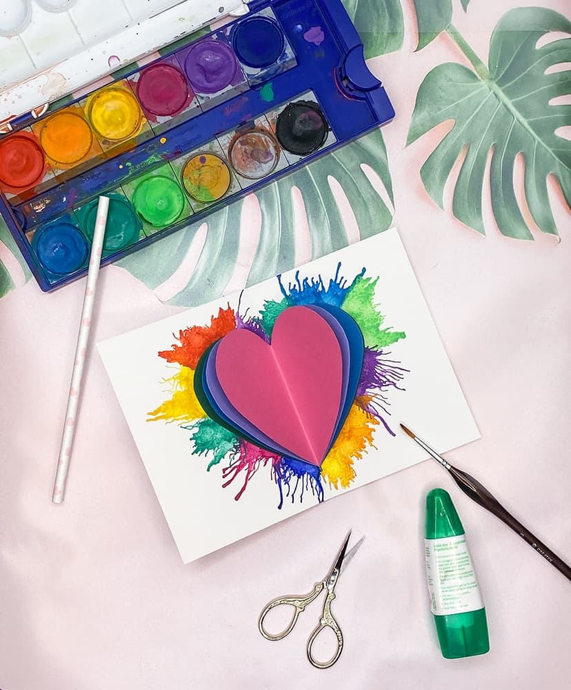 muttertag basteln 3 d puste herz