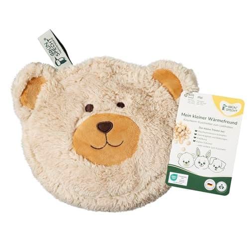 GRÜNSPECHT Mein kleiner Wärmefreund Bär, Kirschkern-Wärmekissen mit waschbarem Bezug für Kinder, wärmendes Kuscheltier bei Bauchschmerzen & Erkältung (171-V2)