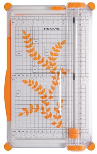 Fiskars SureCut Papierschneidemaschine, A4, Große Schneidemaschine mit Schnittlinienführung, 1003758