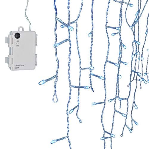 KRISTALL WEISS 100er LED LICHTERVORHANG LICHTERKETTE AUßENLICHTERKETTE MIT AUTO TIMER