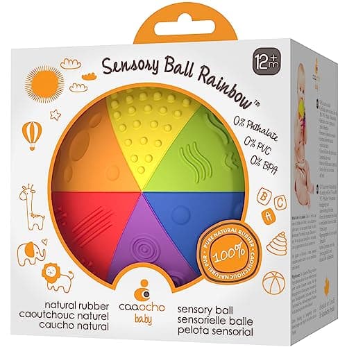 CaaOcho 7002 - Sensory Ball Regenbogen, Naturkautschuk, 10 cm