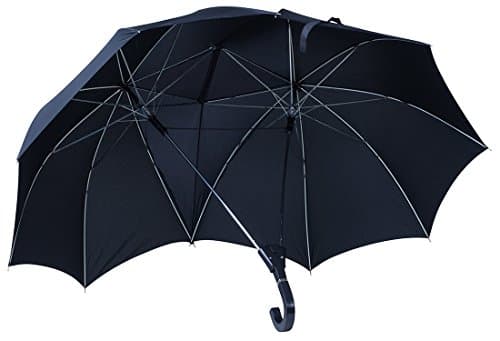 Regenschirm im Liebespaar Design - Schwarz ca. 120 cm Durchmesser - Doppelschirm als Geschenkidee - Grinscard
