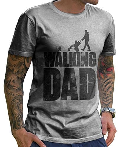 Stylotex® Freizeit T-Shirt Herren Kurzarm - Männer T-Shirt The Walking Dad - Premium Baumwolle Shirt Herren- Vatertag Shirt - Papa Geschenk - Shirt für werdende Väter