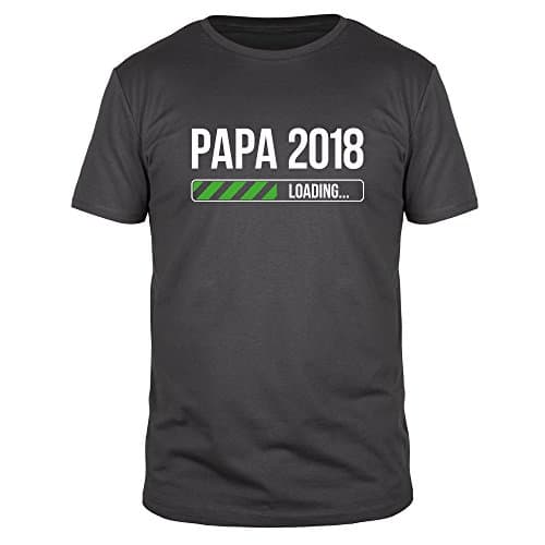 FABTEE - Papa 2018 Loading - Herren T-Shirt Bio Baumwolle Größen S-3XL, Größe:L, Farbe:Anthrazit
