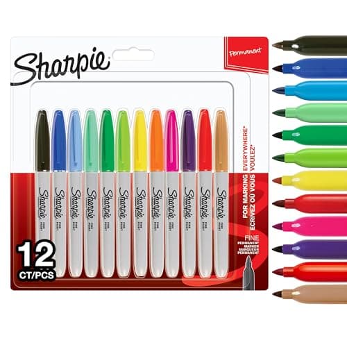 Sharpie Permanent Marker | Marker Stifte mit feiner Spitze | gemischte Farben | 12 Stück Market Set