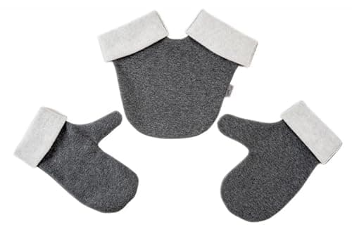 Goldi-Design Partnerhandschuhe aus Doppelfleece - in Deutschland hergestellt - Anthrazit/Grau