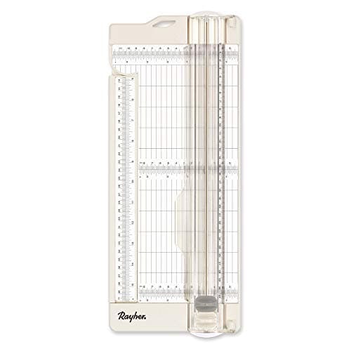 Rayher 50046000 Papierschneidemaschine / Papierfalzmaschine, Schnittlänge bis 30,5 cm, Papierschneidegerät mit Aufhängevorrichtung, schneidet oder falzt bis zu 5 Blatt Papier (80 g/m2)