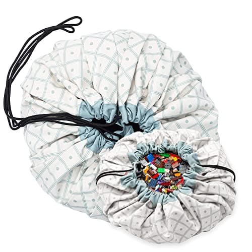 Play&Go Spieldecke Geo Green 140 cm Spielzeugsack Spielzeugaufbewahrung