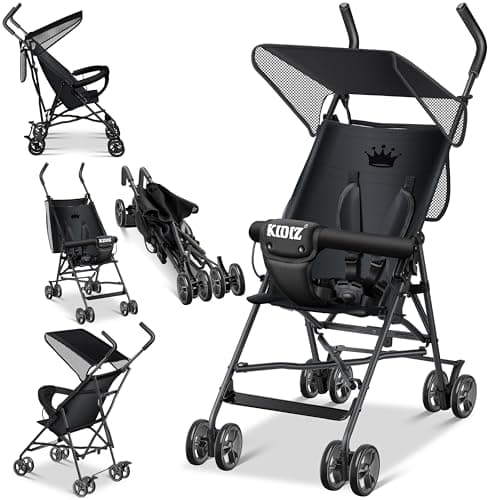 KIDIZ® City Kinderwagen Buggy Buggy Kinderbuggy klappbar 360° 4 Zoll Räder inklusive Sonnen- und Regenschutz klappbar 5-Punkt Sicherheitsgurt ab 6 Monaten