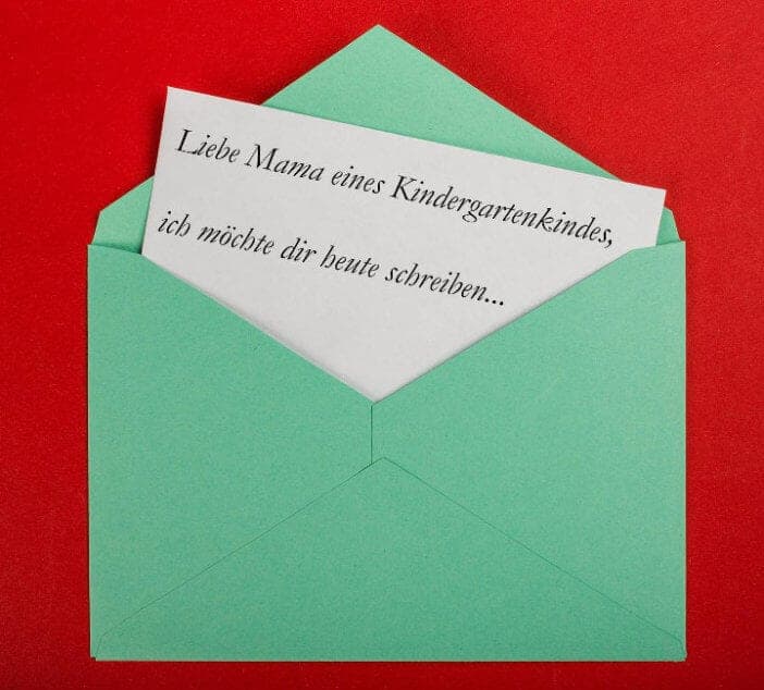 Brief von einer Erzieherin an eine Kindergarten-Mama