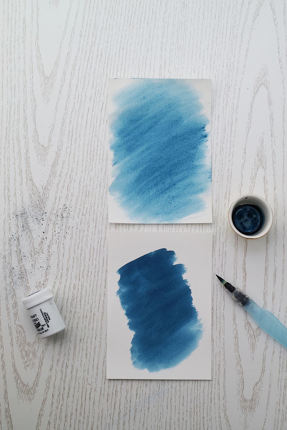 brusho malen auf papier vs farbe aufloesen