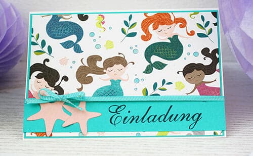 meerjungfrauen karte mit designpapier