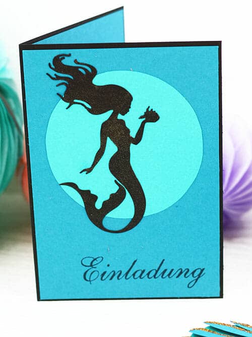 meerjungfrauen karte silhouette