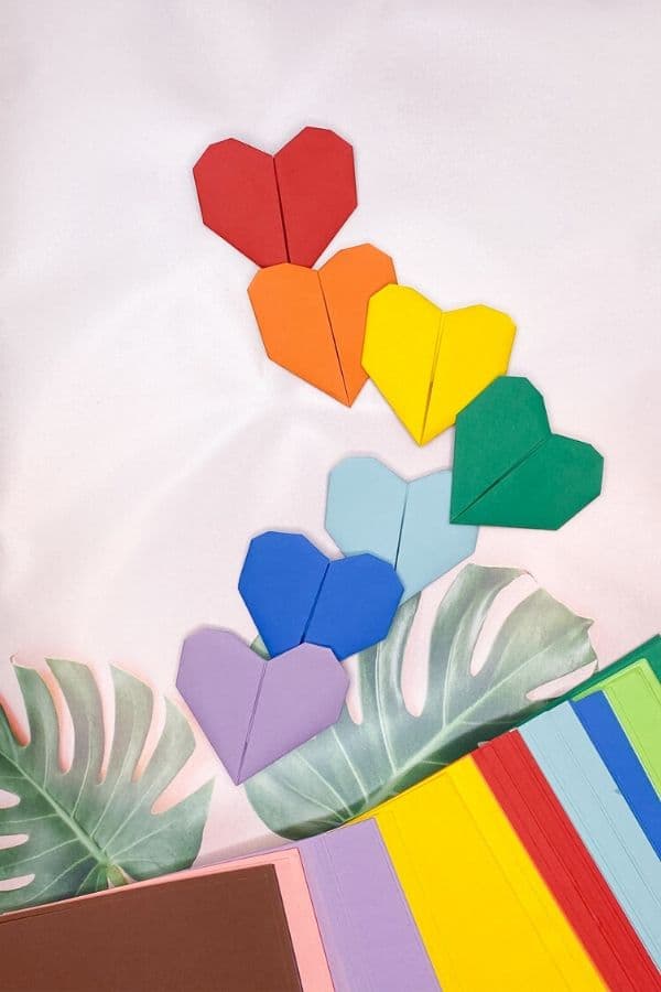 Origami Herz falten mit Kindern