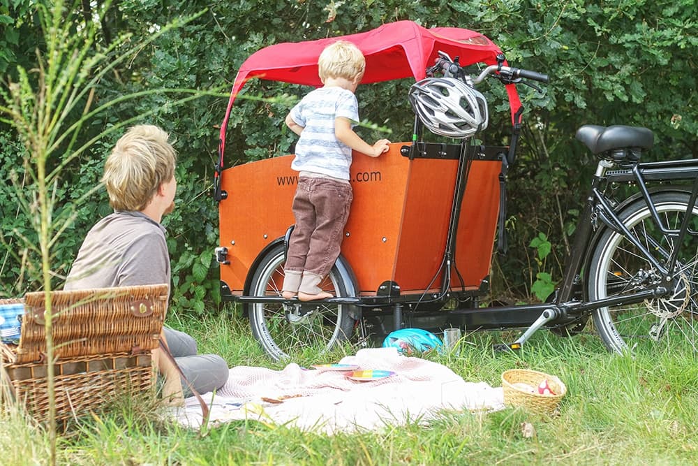 picknick mit kind babboe kind