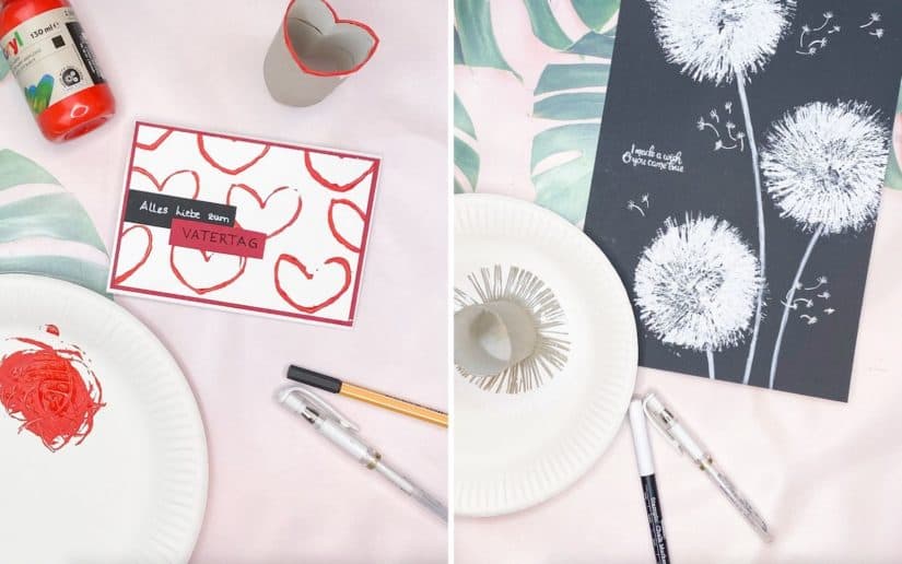 Stempeln mit Klopapierrollen: Ideen für kleine Kinder