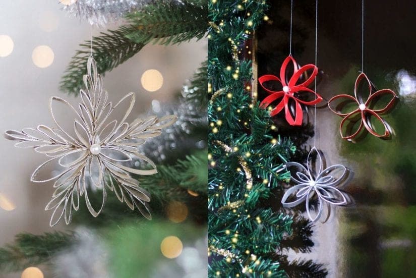 Wunderschöne Schneeflocken und Sterne aus Klopapierrollen