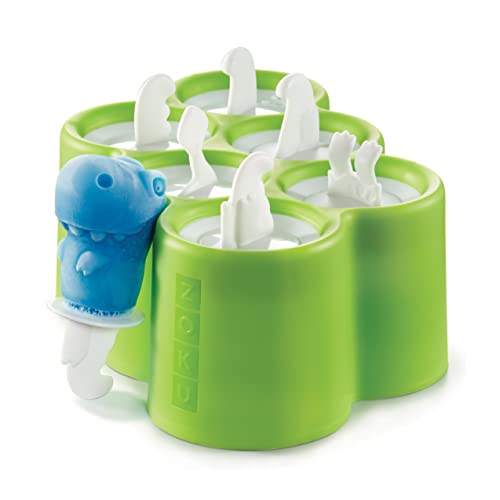 ZOKU ZK 130 EIS am Stiel Pop Maker Dinosaurier 6 Stück Silikon, Grün, 24.2 x 14.5 x 8 cm, 1 Einheiten