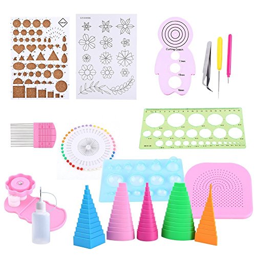 Quilling Set zum Basteln mit Papierstreifen Zangen Quilling Stifte Dekoration für Haus und Büro