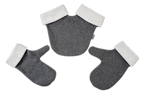 Goldi-Design Partnerhandschuhe aus Doppelfleece - in Deutschland hergestellt - Anthrazit/Grau