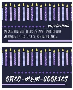 Festliche Etiketten für die Cookies Backmischung im Glas