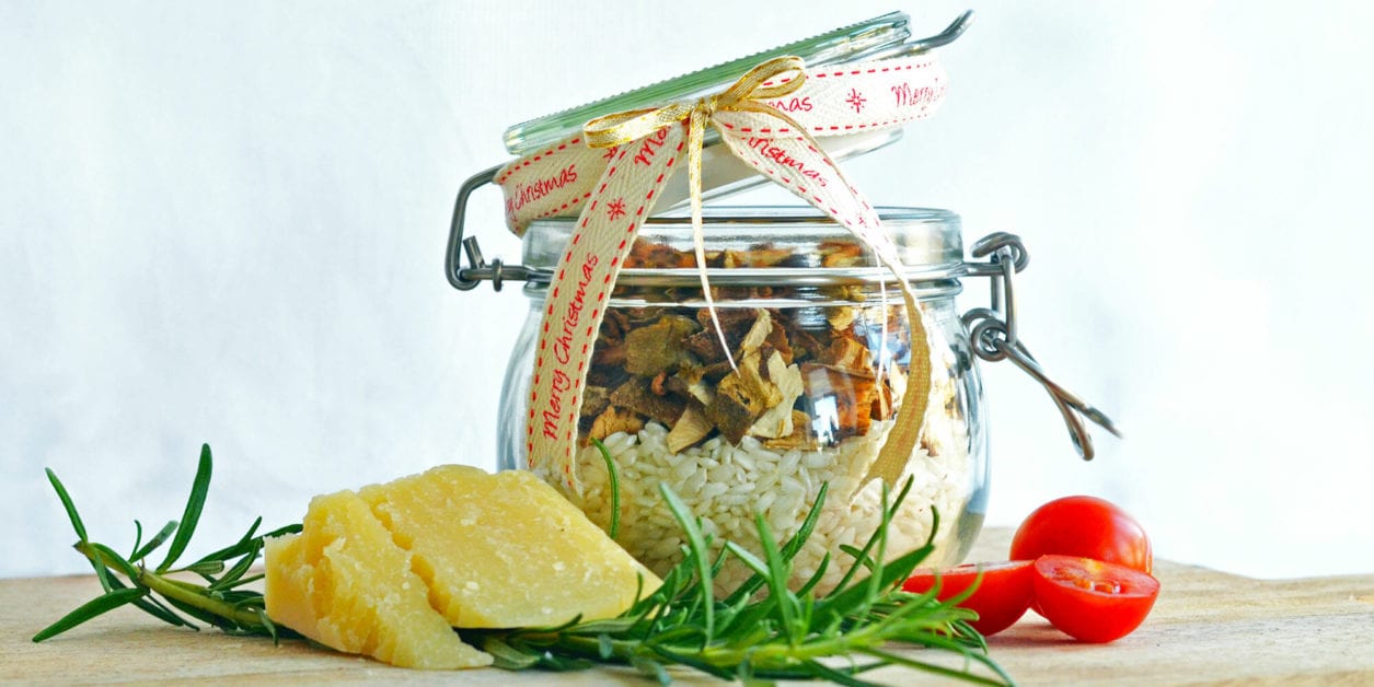 Risotto mit Steinpilzen im Glas ein weiteres Geschenk aus