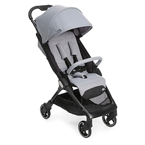 Chicco We Kinderwagen, faltbar, ultraleicht, von 0 Monaten bis 22 kg, neigbarer Reisebuggy, mit Schlafposition, gepolsterte Schultergurte, kompakt, Hülle und Regenschutz – Cool Grey, Grau - Cool Grey